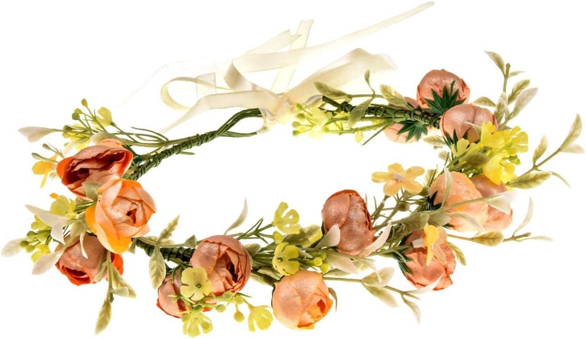 Bloemenkroon Groen - Eucalyptus Krans - Bruiloft Accessoire - Boho Stijl - Verstelbaar - Groen