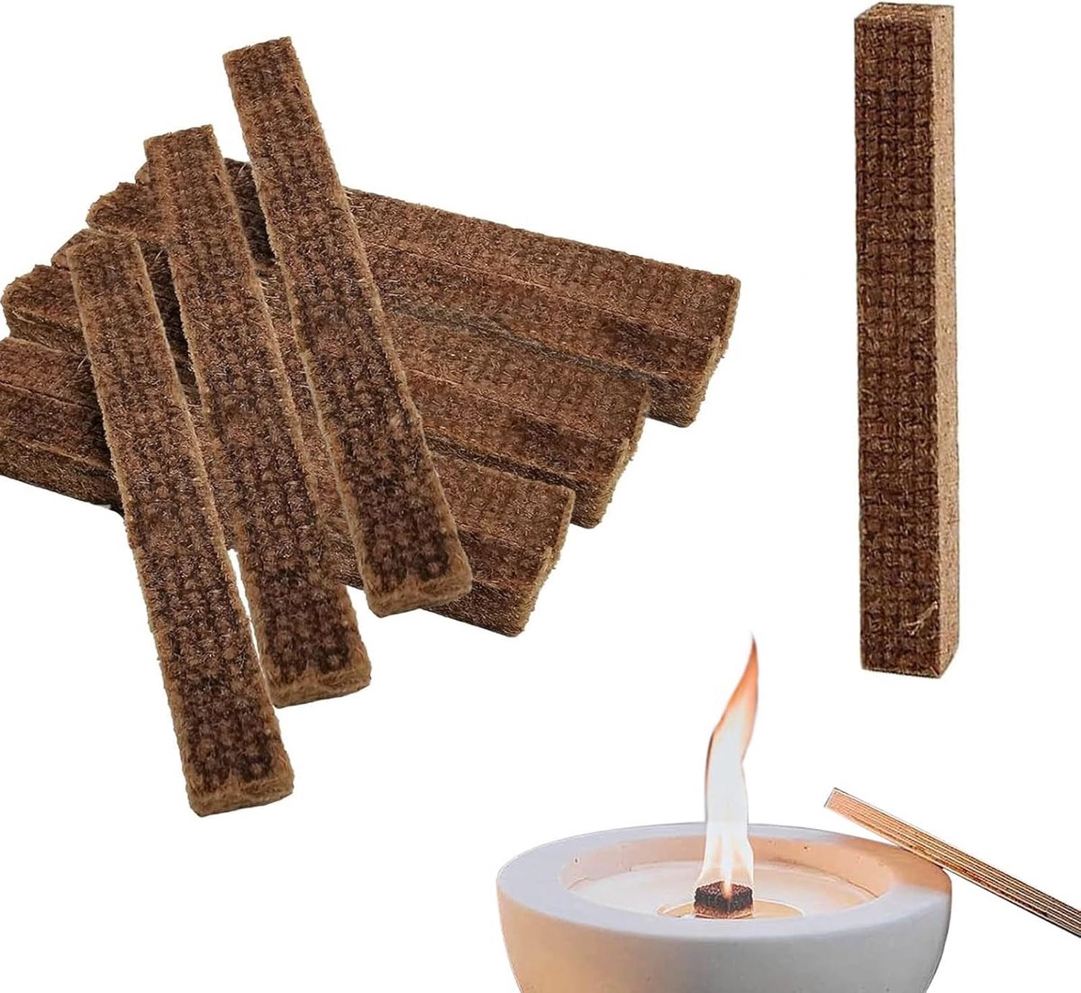 Continuous Waxeter Wick - 10 Stuks Permanente Wick - Dikke Kaarsenwick - Betonnen Vuurkaars Wick - Smeltende Licht en Kaarsresten - 1 cm