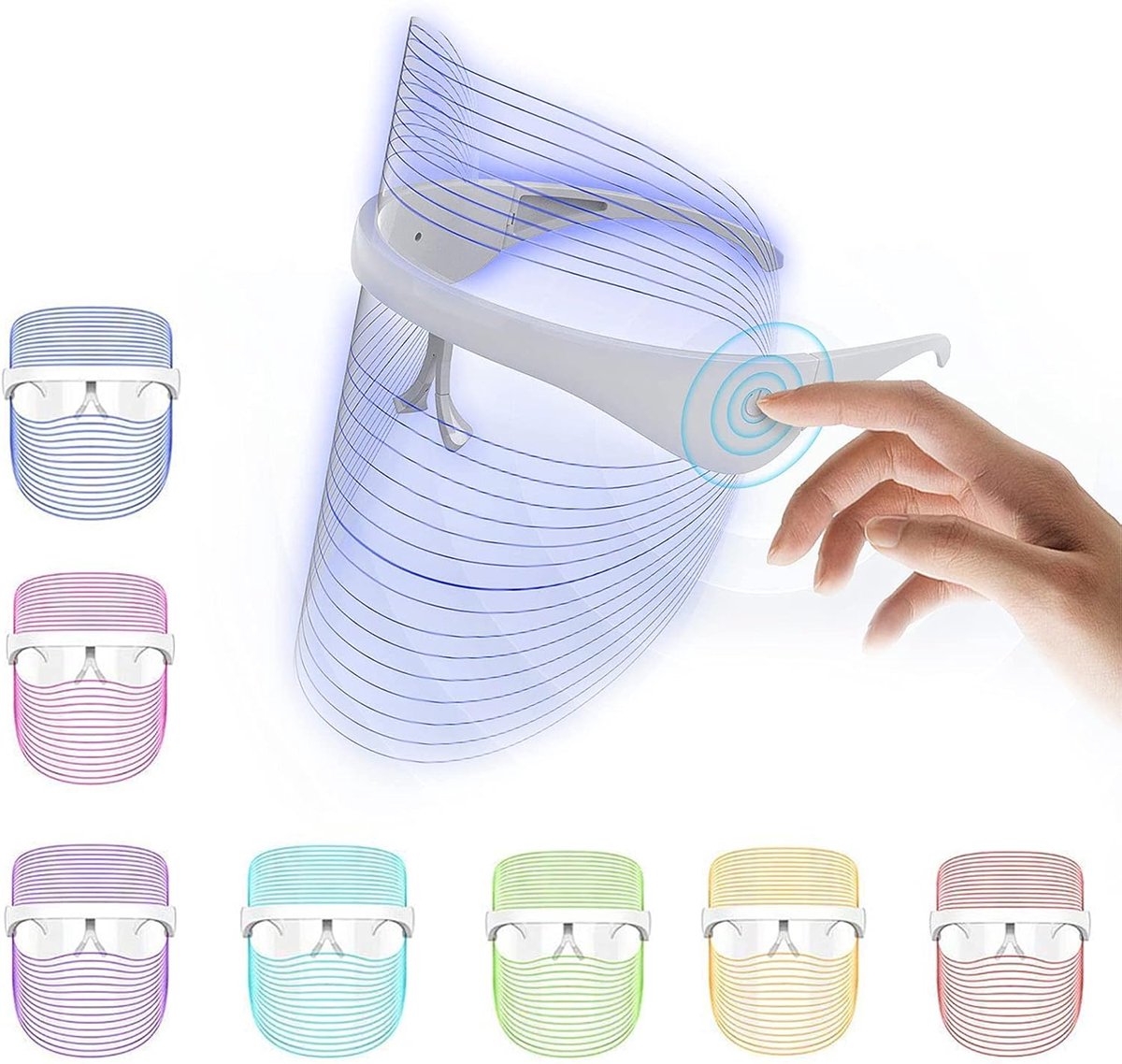7‑kleuren LED‑lichttherapiemasker – Fotonisch Schoonheidsmasker – Huidverjonging – Anti‑veroudering – Acne & Littekens – Verstevigend