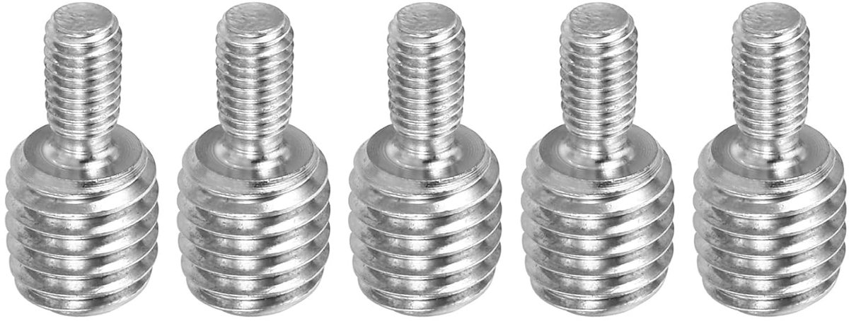 M5 x M10 x 20 Dubbele Draad Bouten - 5 stuks - Rvs 304 Draad Reducer Adapter voor Meubel Fittingen - Lengte 21mm