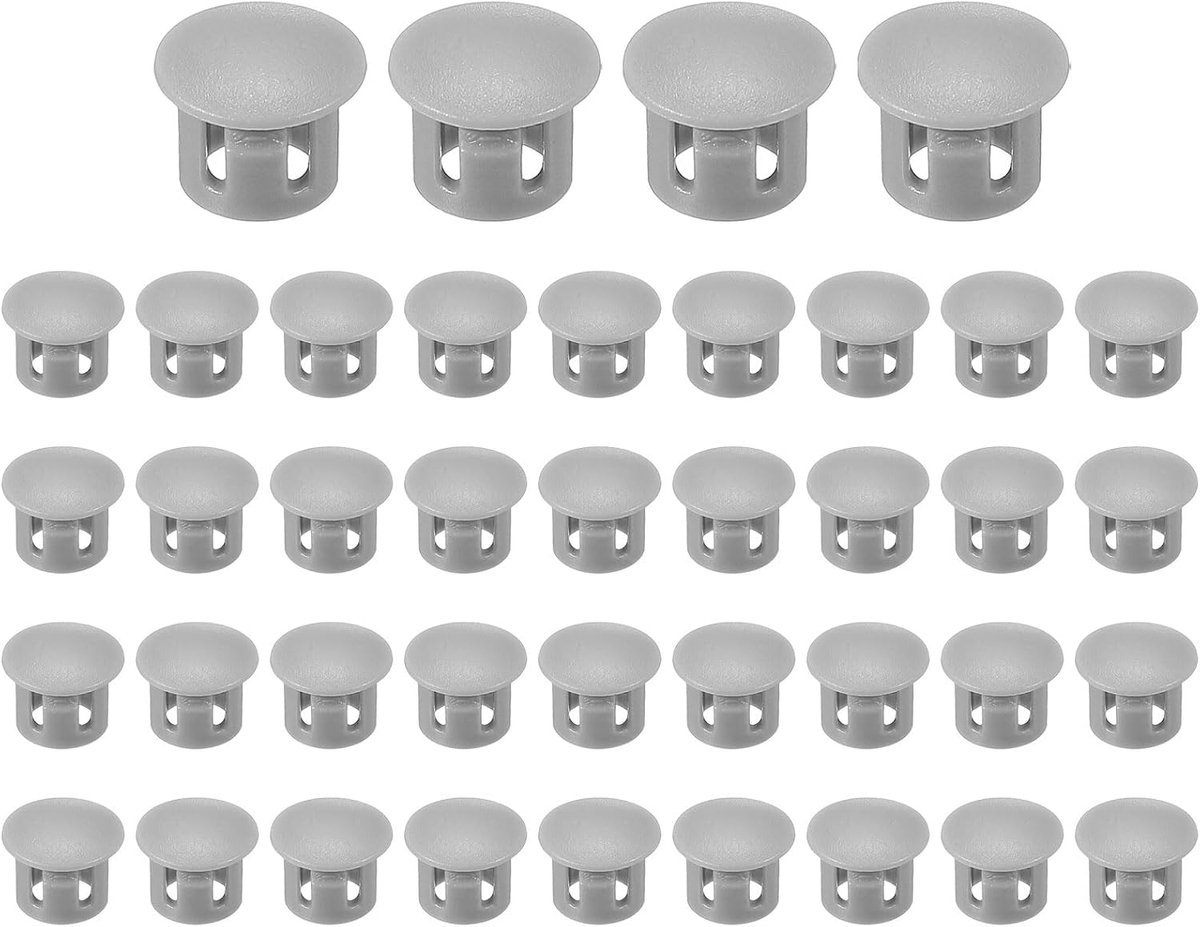 8mm 5/16 inch Plastic Hole Plugs - 40pcs Countersunk Type Round Plug Snap Closure - Screw Hole Covers Insert End Caps voor Furniture Cabinet Kitchen Door Shelves - Grey