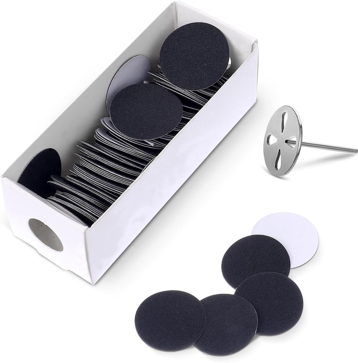 Schuurdisc met metalen nagelbit - 25mm vervangbare pedicure schuurdisc - schuurdisc bit voor dode huid en eeltverwijdering - elektrische voetvijl gereedschap (#80grit)