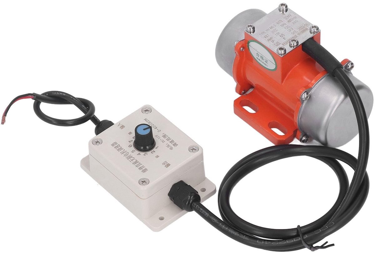 Allecto - Elektrische Trilmotor - 30 W - Veranderlijke Snelheid - DC12V - Borstelloze Motor - Betonvibratie - Geschikt voor Bouw