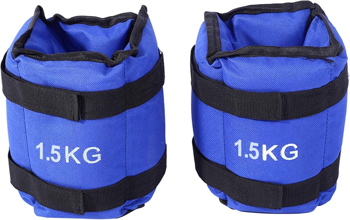 Set van 2 Enkelgewichten - 2 x 1.5 kg Armgewichten - Polsgewichten - Verstelbare Loopgewichten - Set van Gewichten voor Fitnessbeweging - Hardlopen - Joggen - Gymnastiek