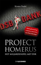 Boekomslag 'Project Homerus - Het miljardenspel met DSB' met rode tekst en een figuur.