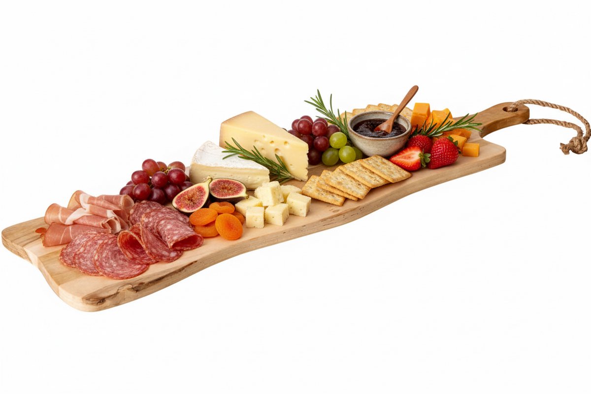 Cookinglife Serveerplank / Tapasplank - Teak - 69 x 20 cm - Houten Plank voor Hapjes en Gerechten