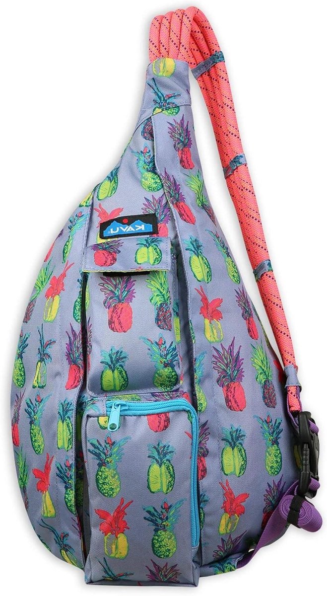 Touw Sling Bag - Crossbody Tas - Dagelijks Gebruik - Verstelbare Touw Riem - 50.8 x 27.9 cm - Ananas Pop
