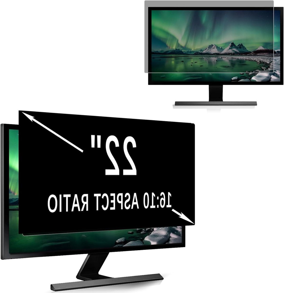 Magnetisch Schermfilter - Privacyfilter Monitor - Beveilig Vertrouwelijke Informatie - Afneembaar Anti-Glare - 22 Inch 16:10 - Zwart