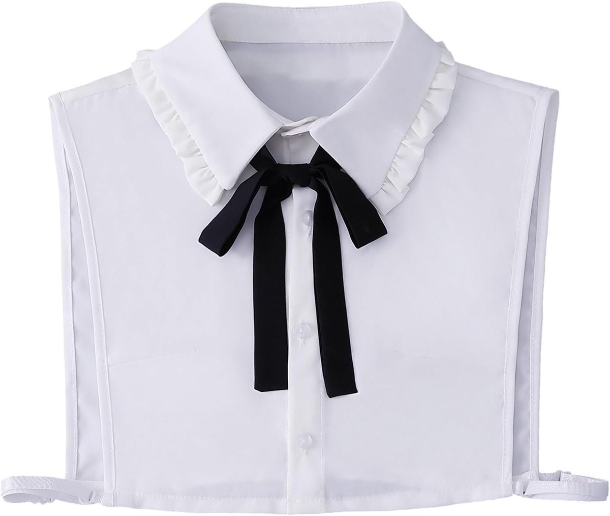 Vrouwelijke Detachable Chiffon Necktie met Kraag en Kant - Half Shirt Blouse voor Dames en Meisjes