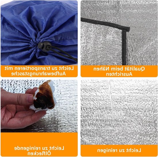 Camping Isolatiemat 200 x 200 cm - Dikke Aluminium Isolatie Mat, 2.5 mm, Waterdicht en Vouwbaar, Ideaal voor Picknicks, Wandelen en Strandactiviteiten — afbeelding 2