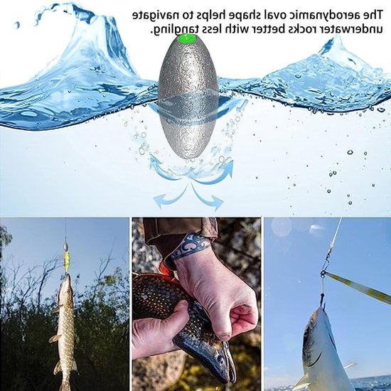 Drop Shot Gewichten Set - 30 Stuks, Lood en Zink voor Zeevissen, Zoetwatervissen en Outdoor Sportactiviteiten - Verkrijgbaar in 2g/4g/6g/8g/10g/20g — afbeelding 2