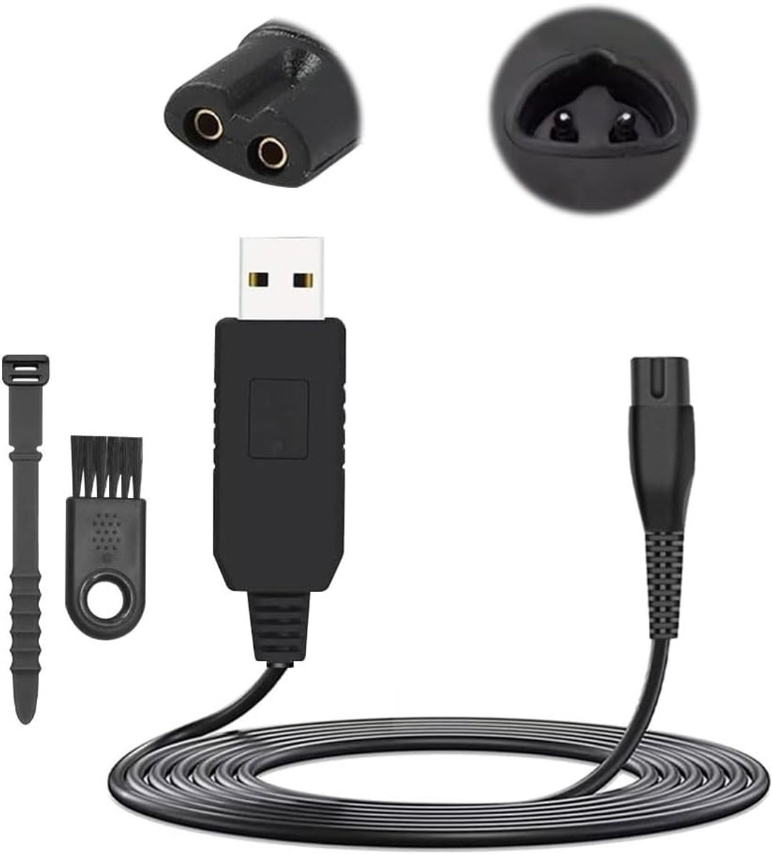Vervangende 15V USB Oplader voor Scheerapparaten, Compatibel met Oneblade Series 3000, 5000, 7000, 9000 en MG Series, Ideaal voor Thuis en Reizen