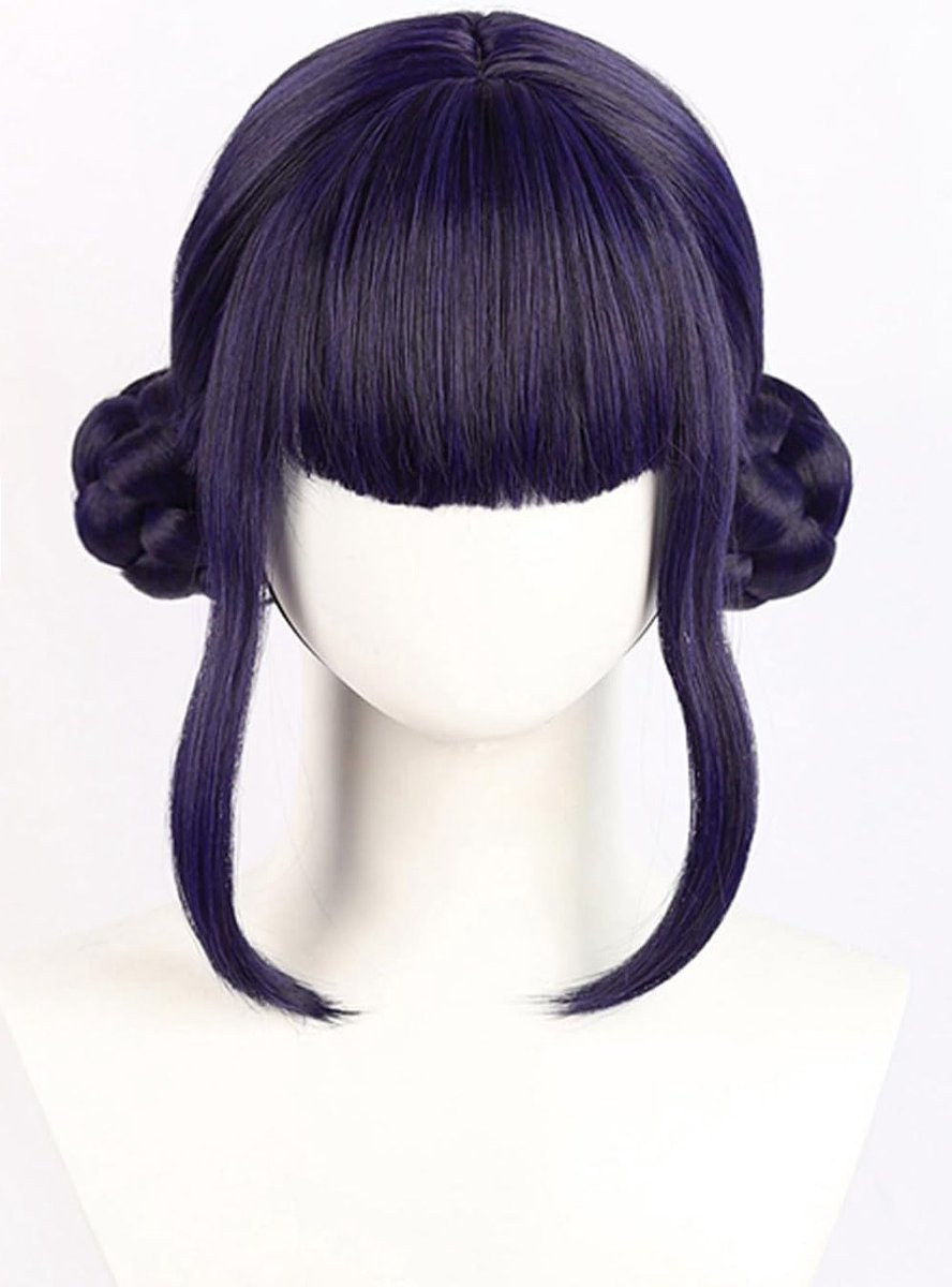 Demon Hunter Kostuum Rumi Cosplay Peruca, Lange Rechte Haaraccessoire voor Vrouwen in Zwart-Paars, Anime Haarstuk voor Feestjes en Cosplay Evenementen