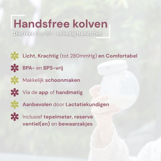 Youha Dubbele draadloze borstkolven + App - Maat 24mm - Hands Free - Draadloos - Draagbare Borstkolf - Comfort Borstvoeding - Moedermelk - Borstvoeding - Handmatig en met app - Gen 1 - 2x 240ML cups - Inclusief E-book over borstvoeding en kolven! van Youha — afbeelding 4