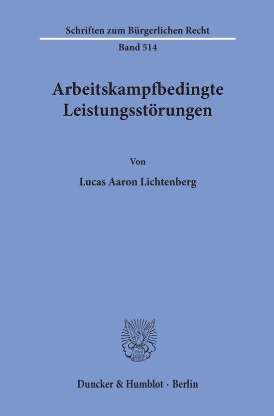Arbeitskampfbedingte LeistungsstÃ¶rungen. - cover