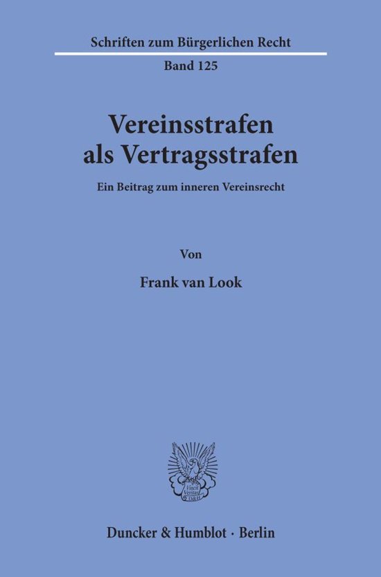 Vereinsstrafen Als Vertragsstrafen - cover