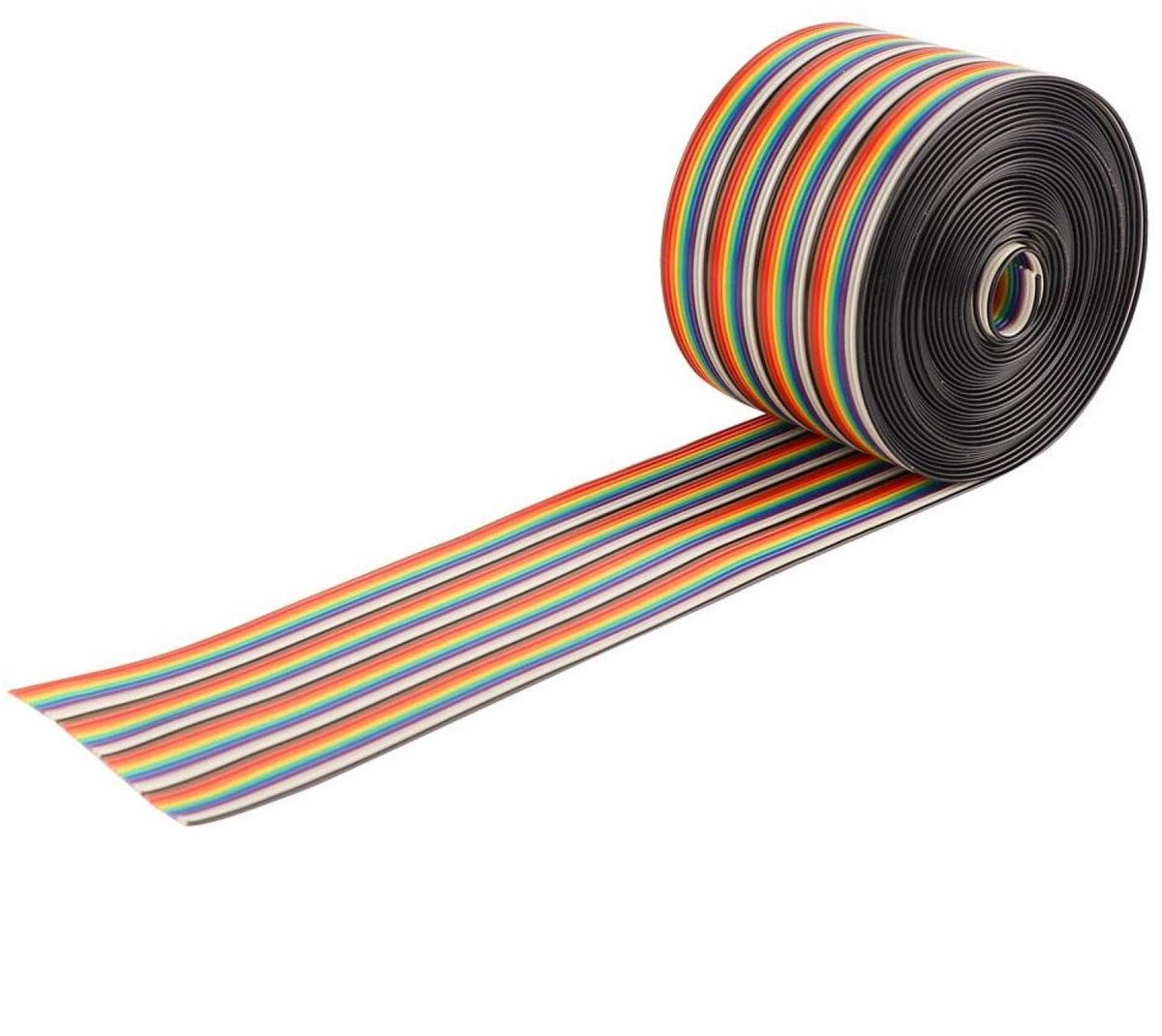 Fafeicy 40P Flat Ribbon Cable 1.27mm Pitch 5cm Breed 28AWG 300V - 1 Meter Multicolor