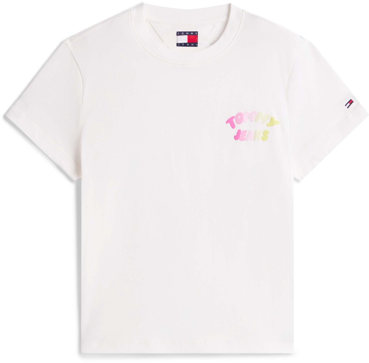 T-Shirt Tommy Jeans Tjw Reg Tj Bubble Ss Fashion Wear Vrouwen Wit