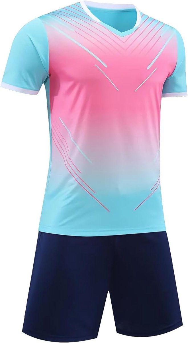 Sportieve Voetbalset voor Jongens - Sneldrogend en Ademend Trainingspak met T-Shirt en Shorts voor Basketbal en Actieve Spellen, Geschikt voor Kinderen van 7-13 Jaar