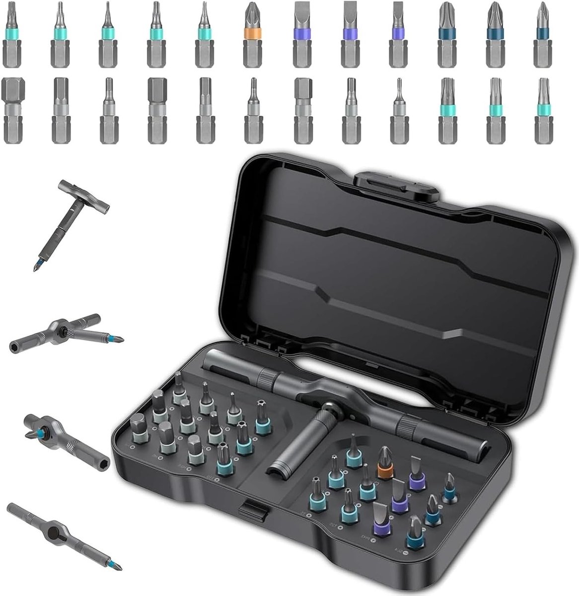 Multifunctionele Schroevendraaierset met 24-in-1 Bits, Handgereedschap voor Meubels en Computers, Ideaal voor Reparaties en Klussen