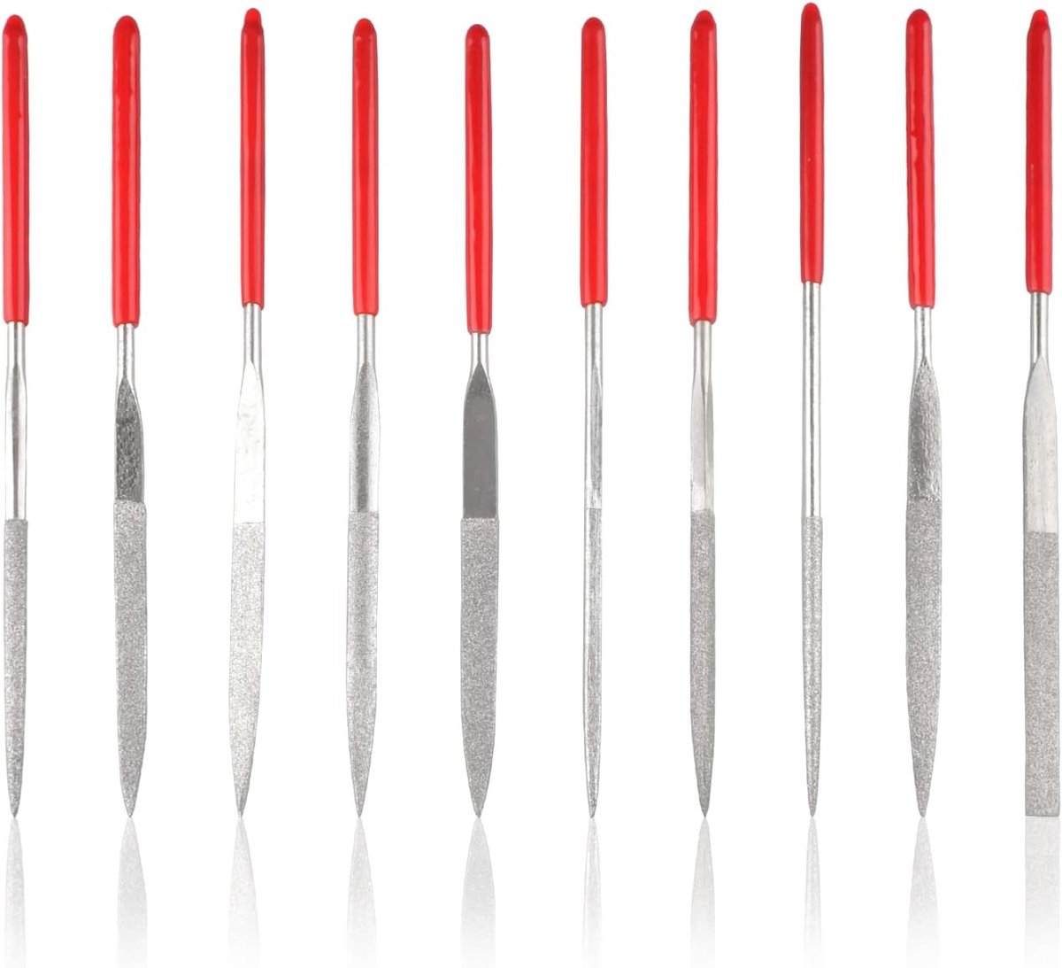 Set van 10 Mini Diamant Vijlensets voor Hout, Metaal, Steen en Kunststof - 140mm Precisie Gereedschap
