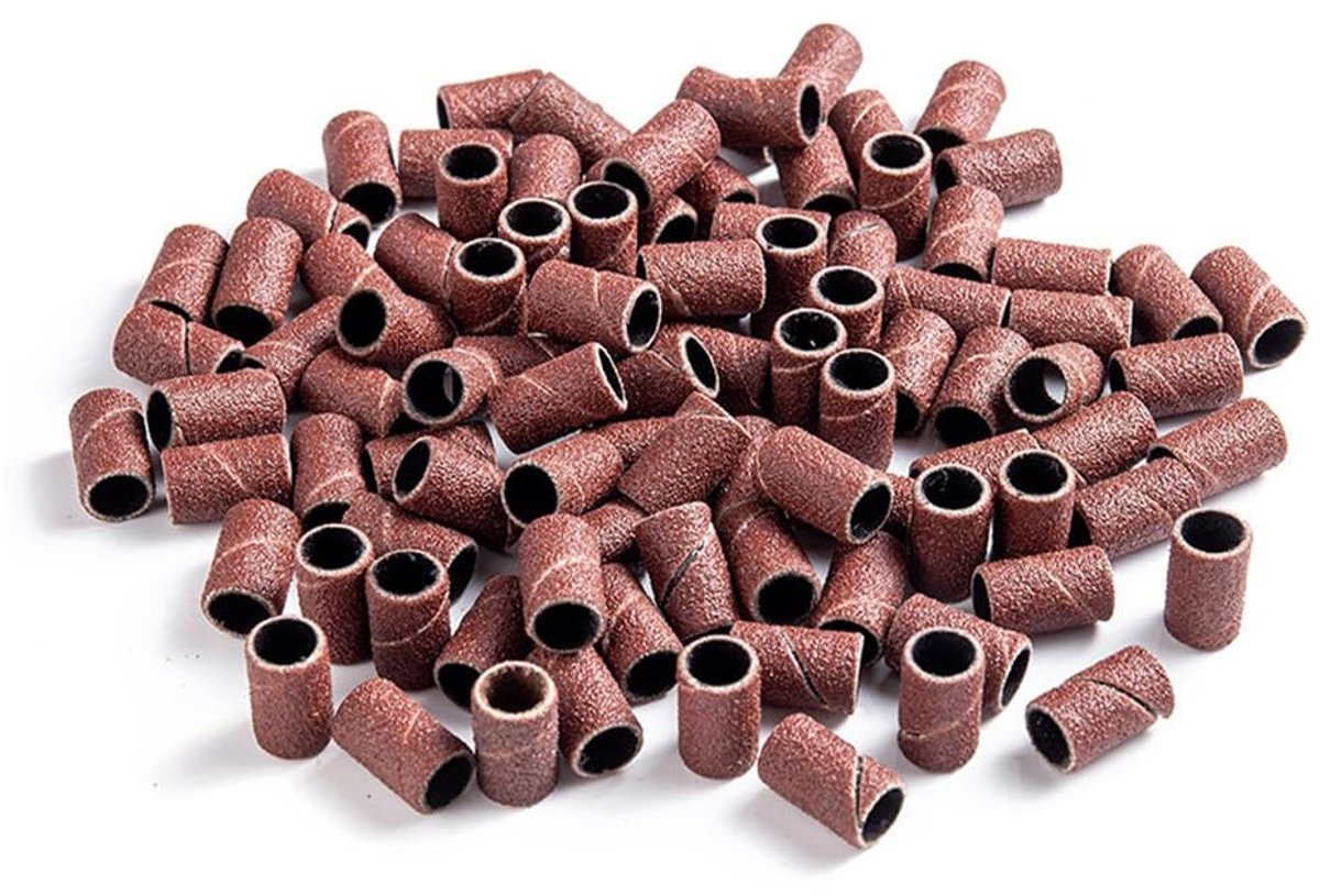 Set van 100 schuurmoffen, tapes en caps - 180 stuks nagelknipper accessoires voor professioneel nageldesign en nail art hulpmiddelen