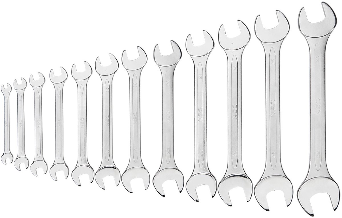 NEO - Dubbelzijdige Steeksleutels - 6-32 mm - Set van 12 Stuks