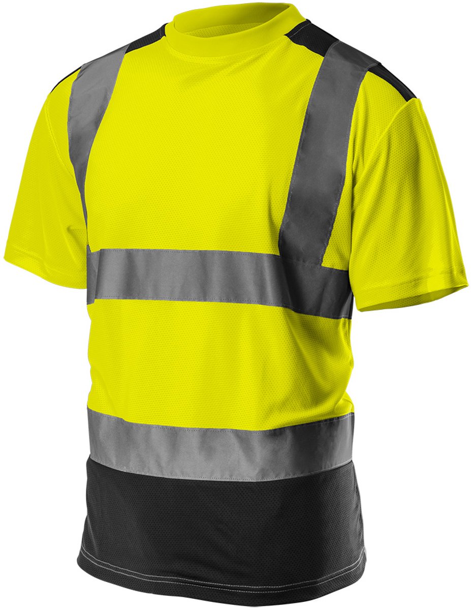 Neo Tools Hi-Vision T-Shirt Met H Balk Reflectie GEEL L Licht En Luchtig Materiaal Donker Stuk Waar Veel Vuil Komt ISO 13688:2013