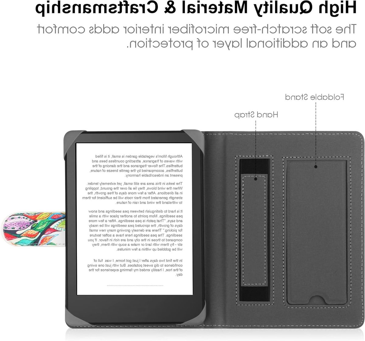 Universele Hoes voor 6.8" en 7" E-Book Readers, Beschermende Leder Standcase voor Kindle, Kobo en Pocketbook – foto 3
