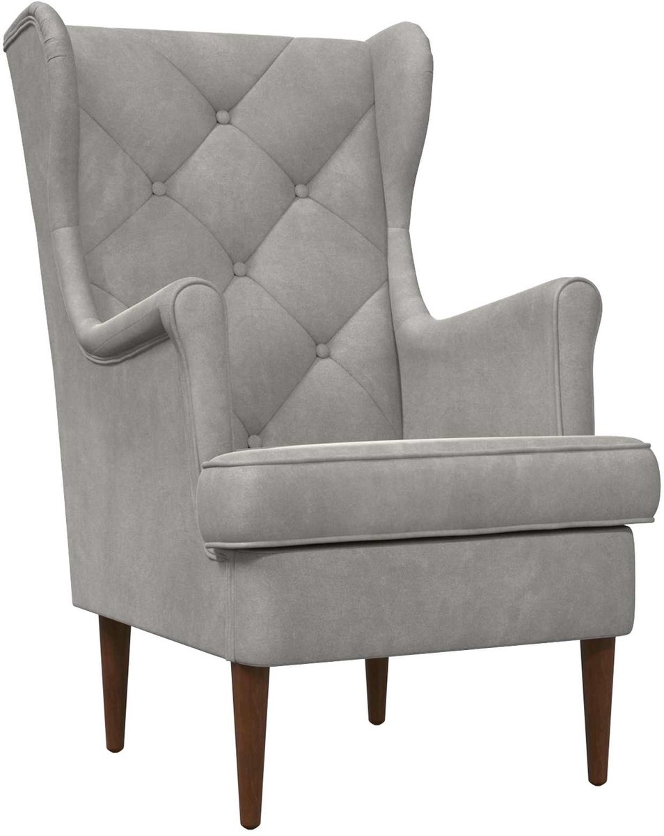 vidaXL - Fauteuil - Lichtgrijs - Fluweel