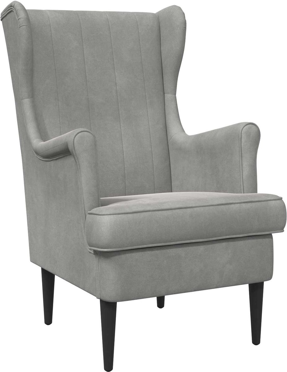 vidaXL - Fauteuil - Lichtgrijs - Fluweel