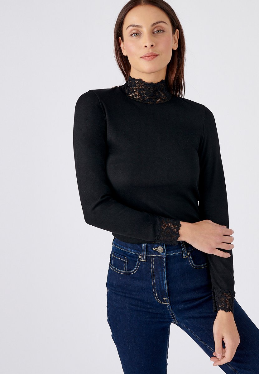 Damart - Fijn gebreid T-shirt met lange mouwen Thermolactyl - Dames - Zwart - 42-44 (M)