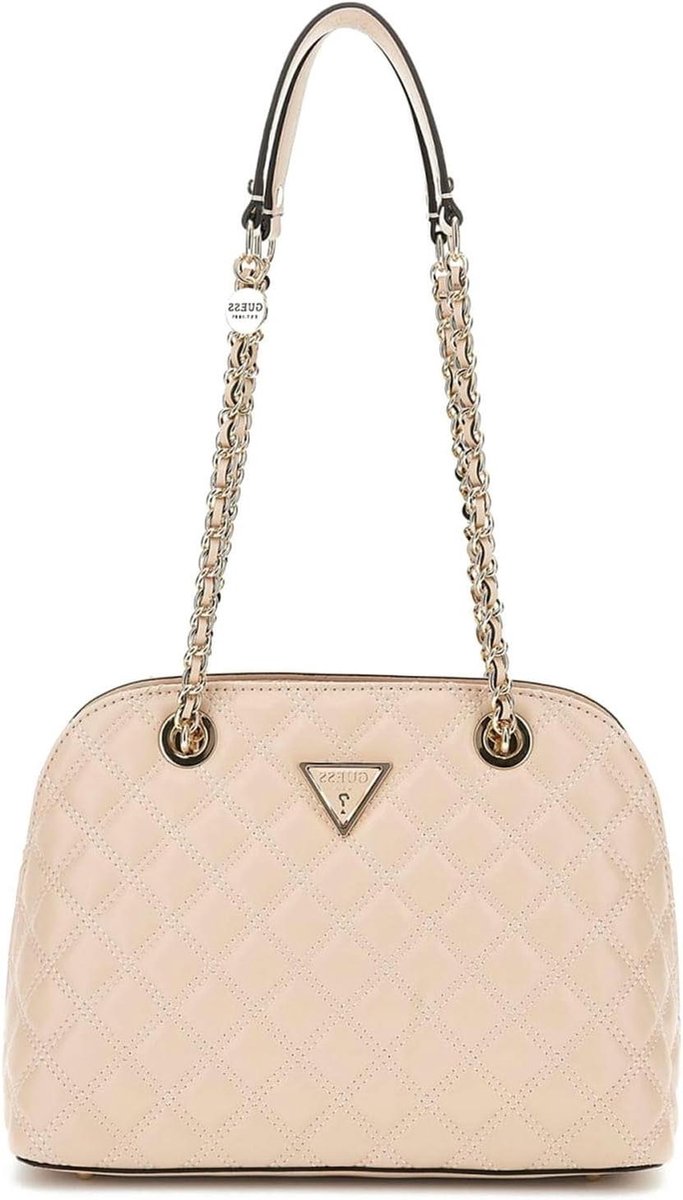 Dome Satchel - Schoudertas Dames - Dagelijks Gebruik - Gekwalde Look - 27 x 20.5 cm - Licht Beige