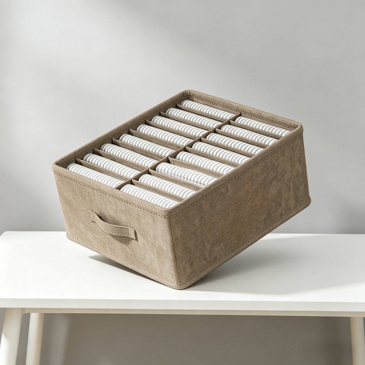 Opbergdozen voor kleding en broeken - Kledingorganizer voor thuis - Vochtbestendige opbergdozen voor studentenkamers - Stoffen mand met 24 vakken - Opvouwbare opbergdozen voor in de lade