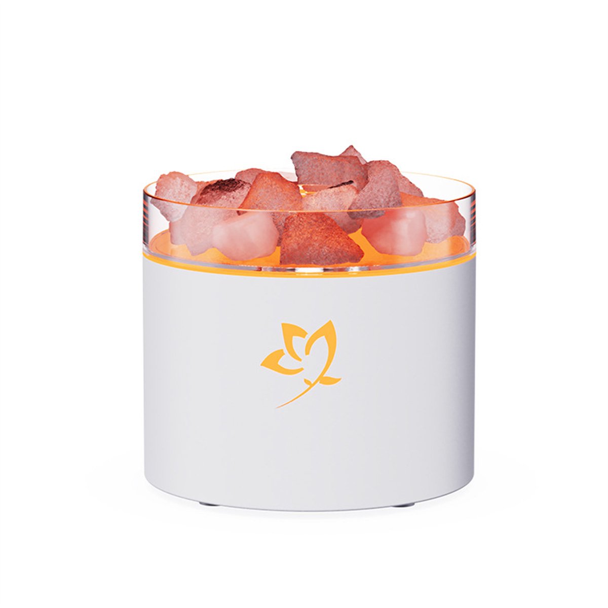 carmdering - Zoutsteen Aroma Diffuser – Himalaya Zoutsteen Lamp - 160ml Luchtbevochtiger Aromadiffusers – Geurverspreider Vernevelaar – Aromatherapie Aromadiffusers - etherische olie Verdamper Verstuiver - Wit