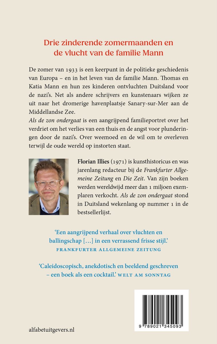 Arrière du livre : Portrait de l'auteur Florian Illies, texte sur la famille Mann et citations.