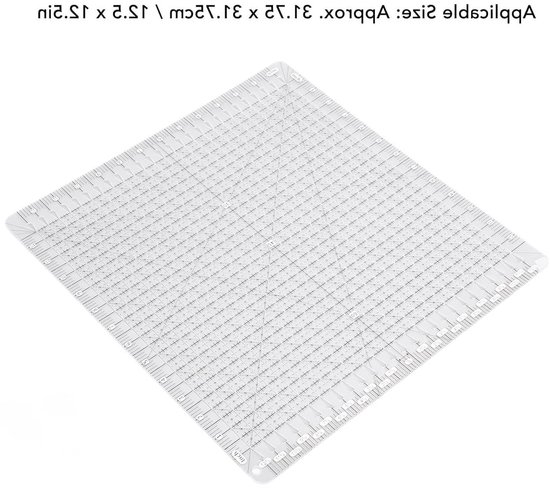 Slotted Quilt Ruler voor Precisie Snijden van Stof, Transparante Acryl Quilting Liniaal 12.5x12.5in voor Quilten en Naaien — afbeelding 2