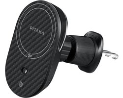 PITAKA MagEZ Car Mount Pro 2 - Support Voiture Magnétique Compatible MagSafe - Fonctions NFC - Grille d'aération - Chargement sans Fil 15W - Zwart