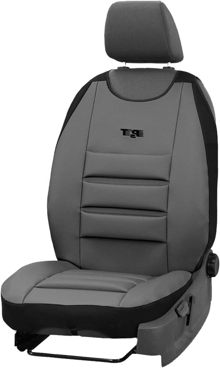 Autostoelbekleding Voorstoel - Stoelmat Universeel - Comfortabel Rijden - Waterdicht Kunstleer - 50 x 25 x 15 cm - Grijs