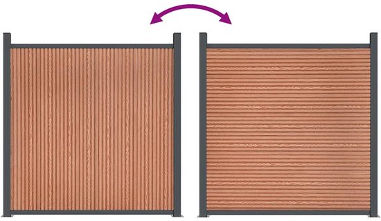 vidaXL-Panneau de clôture-353x186-cm- HKC-marron