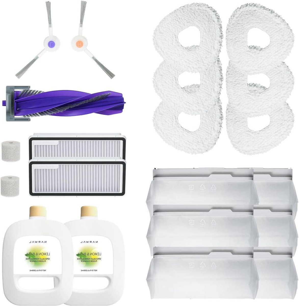 Accessoireset Stofzuiger - Reserveonderdelen Set - Stofzuigen en Onderhoud - Anti-verstopping Borstel - 1 Liter Zakken - Wit