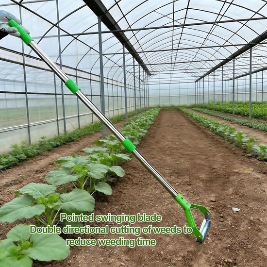 Tuinschoffel Lange Steel - Onkruidsteker Weder - Onderhoud Bloembedden - Dubbele Snijrichting - Tot 161 Cm - Zilver van Tuinschoffel. — afbeelding 5