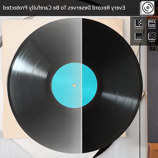 Semitransparante Antistatische Vinyl Binnenhoezen voor 12 Inch Grammofoonplaten - 50 Stuks Bescherming, Kwaliteit, Opberging — afbeelding 4