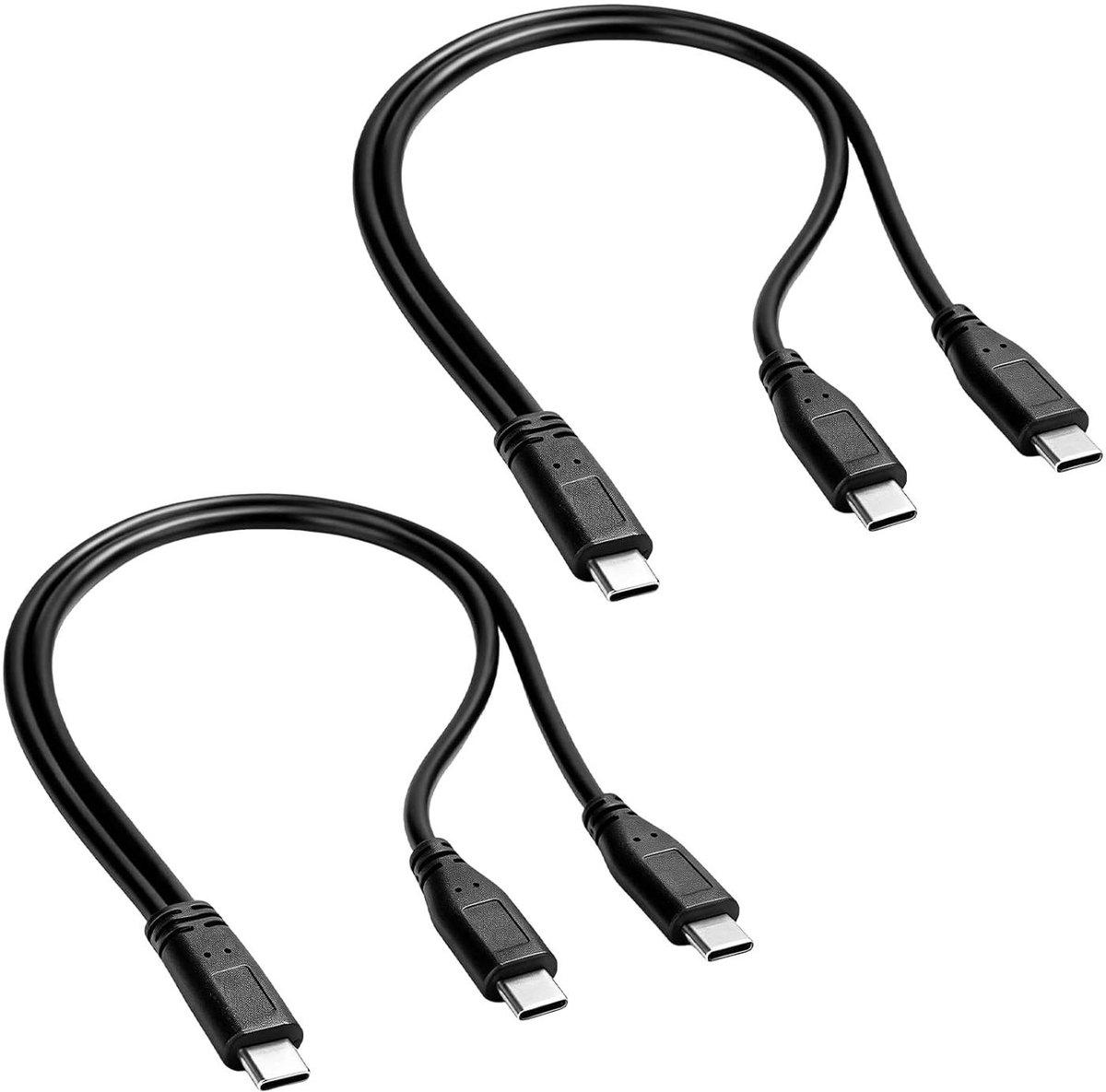 USB C Oplaadkabel - Type C Adapter - Meerdere Apparaten Laden - Geen Gegevensoverdracht - 2 stuks - Zwart