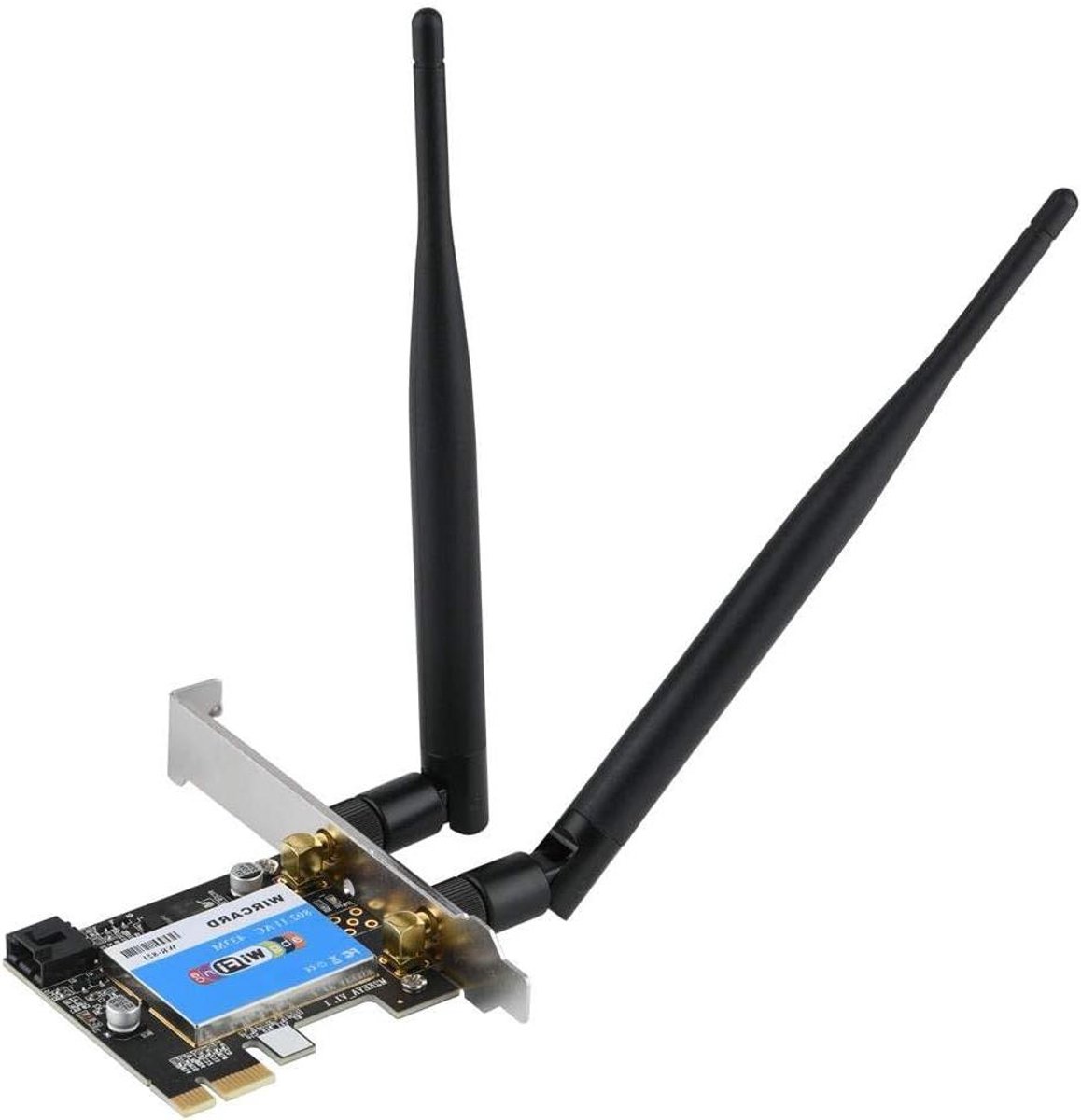 Netwerkkaart PCIE - Wifi Bluetooth - Snelle Internetverbinding - Dual Band Antennes - 433 Mbps - default