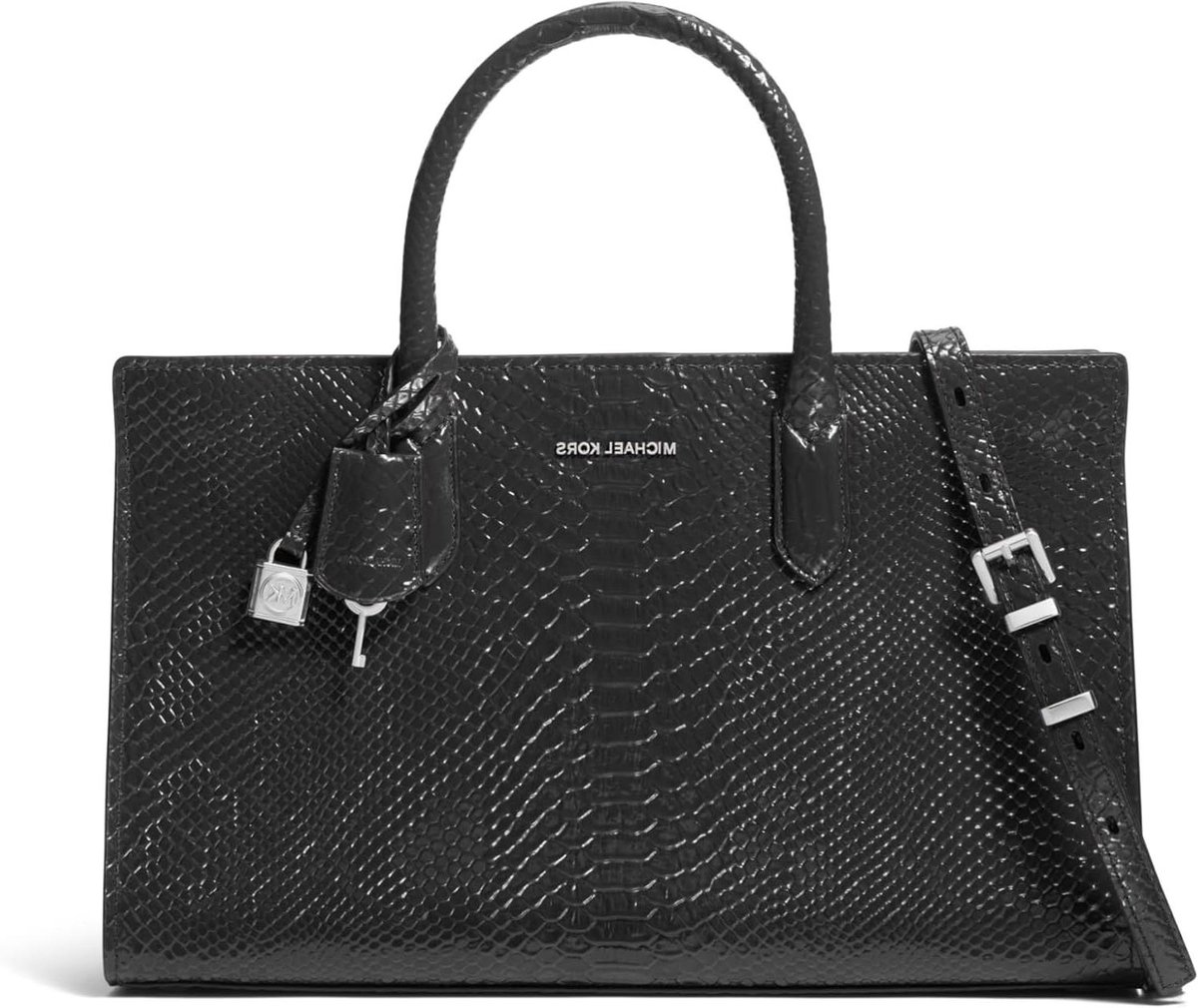 Dames Handtas - Schoudertas - Dagelijks Gebruik - Hammered Leer - 35 cm Breed - Zwart