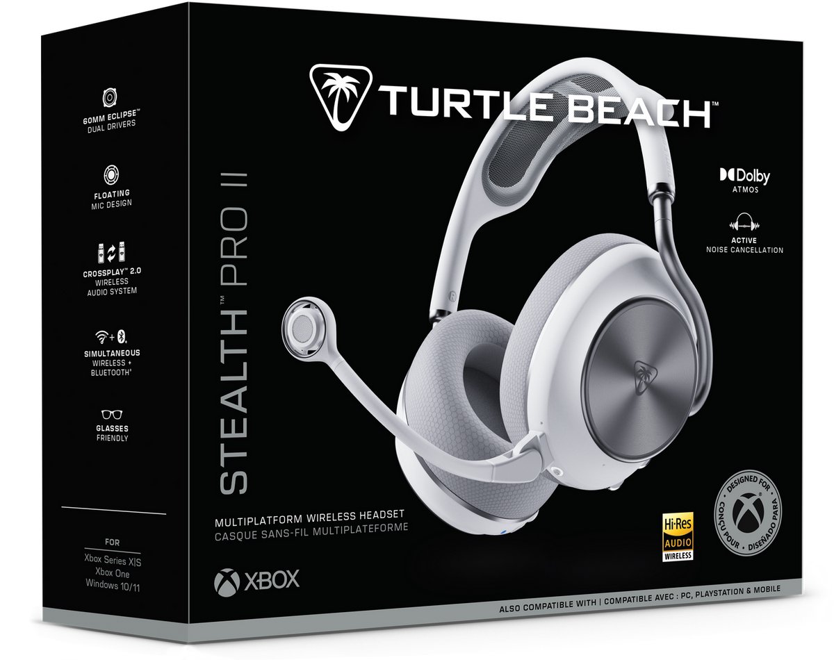 Turtle Beach Stealth Pro II - Draadloze Gaming Headset - Xbox Series X|S, PS5, PC – Wit thumbnail 5