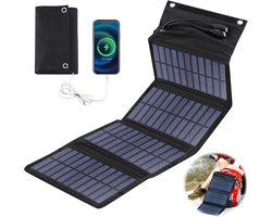 Opvouwbaar zonnepaneel, 10 W, draagbare oplader op zonne-energie, 5 V, 2 USB, waterdicht voor outdoor-activiteiten, camping, oplader voor mobiele telefoon, powerbank