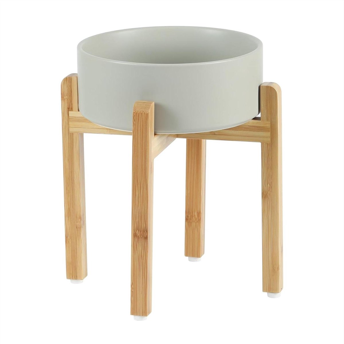 Keramische Hondenschaal - Hondenvoerbak Waterbak - Voeding en Hydratatie - Verhoogde Stabiele Basis - 60 oz - Grijs