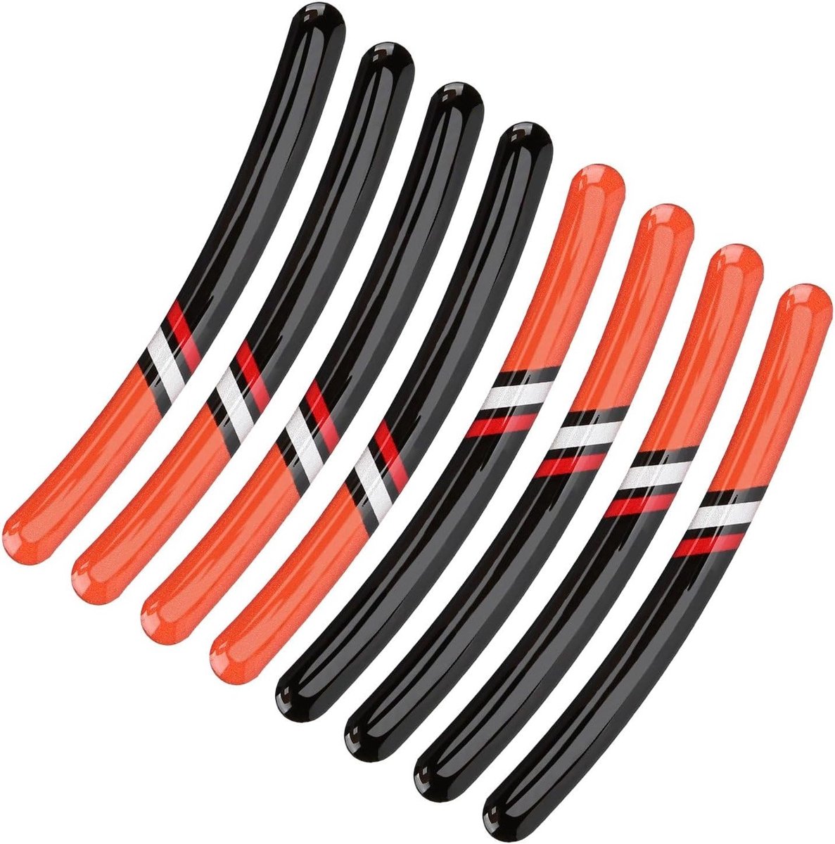 Motorfiets Stickers 12x1cm - 8 Stuks Waterdichte Velgrand Stickers voor Racing Auto's en Motoren